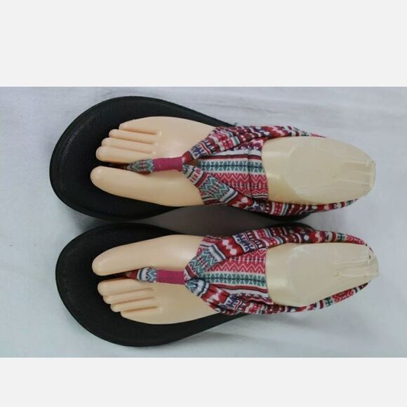 Sanuk Yoga Sandals Youth 4/5 Multicolored. - Picture 3 of 10